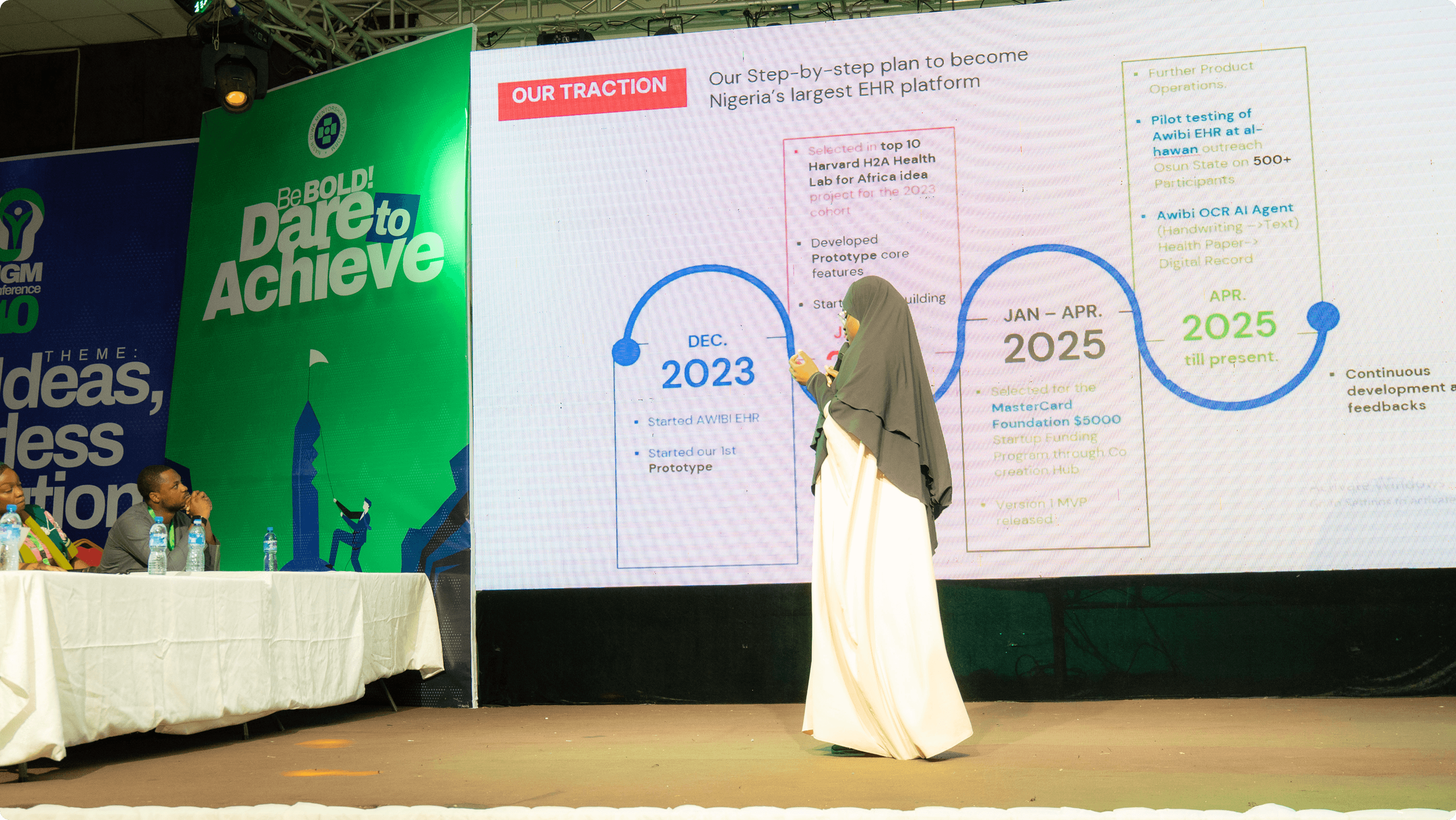 NGM Pitch participant on stage